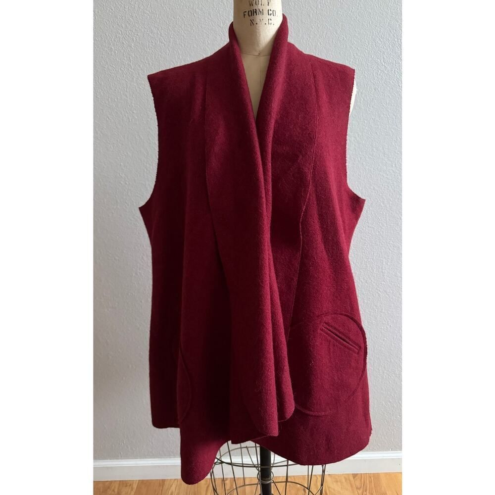Beyond Threads 2X Red Alpaca Wool Vest EUC Peru Artsy‎ Plus Size